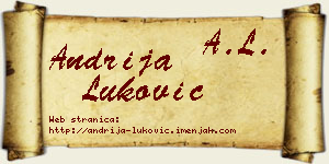 Andrija Luković vizit kartica